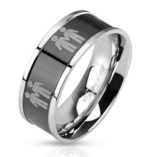 Double Boys Symbol Steel Ring